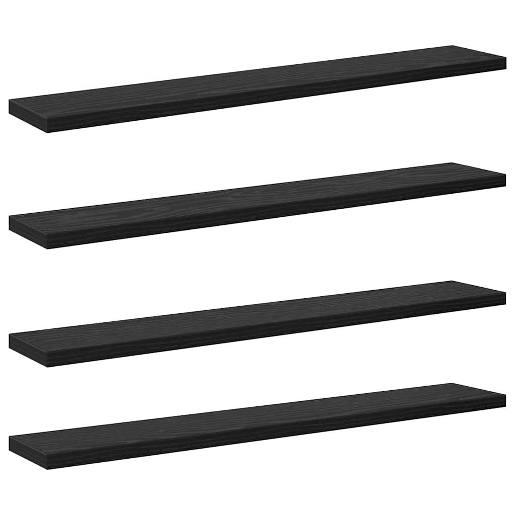 vidaXL Raft pentru cărți 4 pcs Negru 60 x 10 x 1,5 cm Lemn compozit