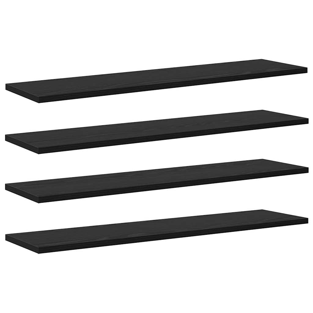 vidaXL Placă Raft pentru Cărți 4 pcs Negru 100 x 40 x 1.5cm PAL