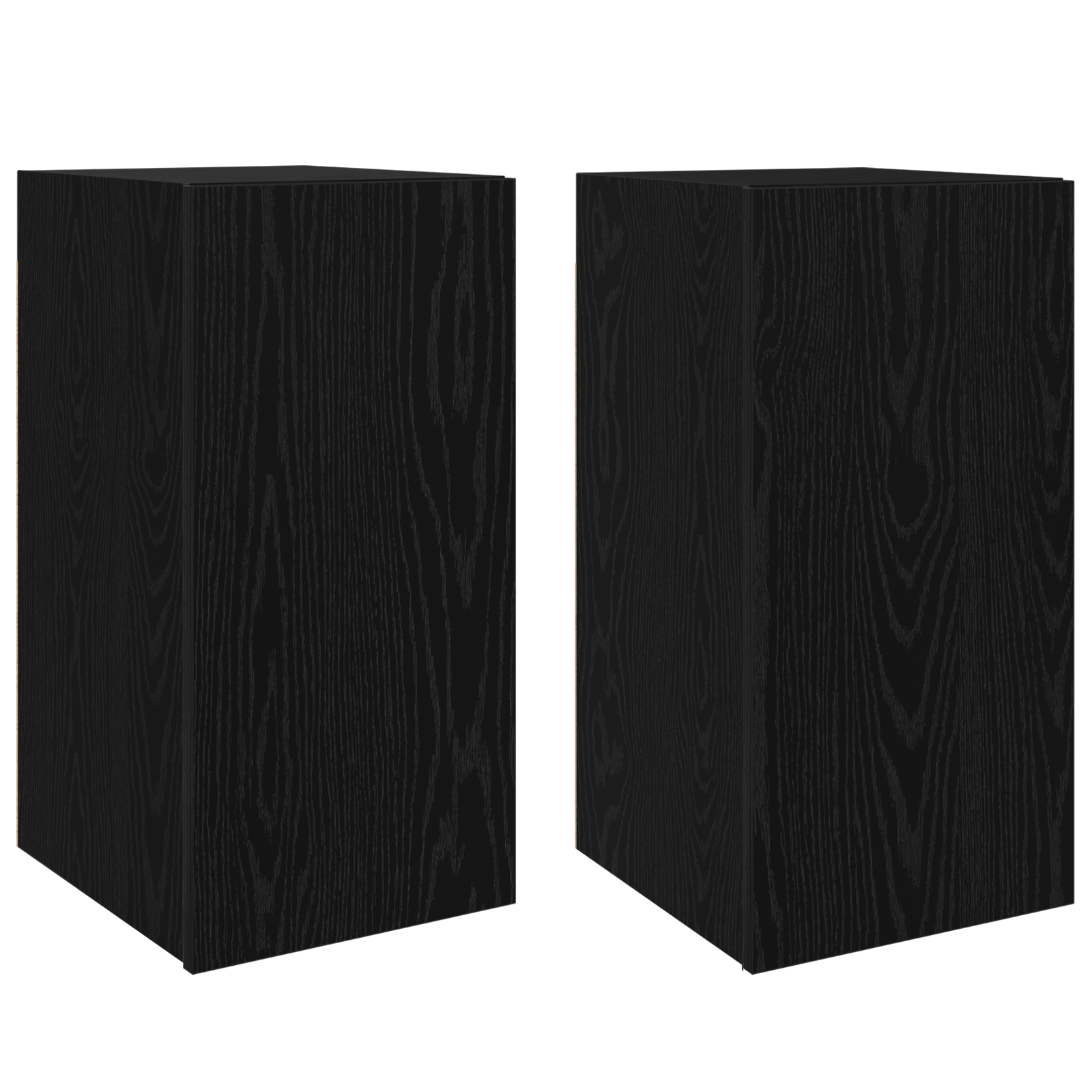 vidaXL Unitate TV cu raft Altele cu depozitare cu ușă 2 pcs Stejar negru Lemn compozit