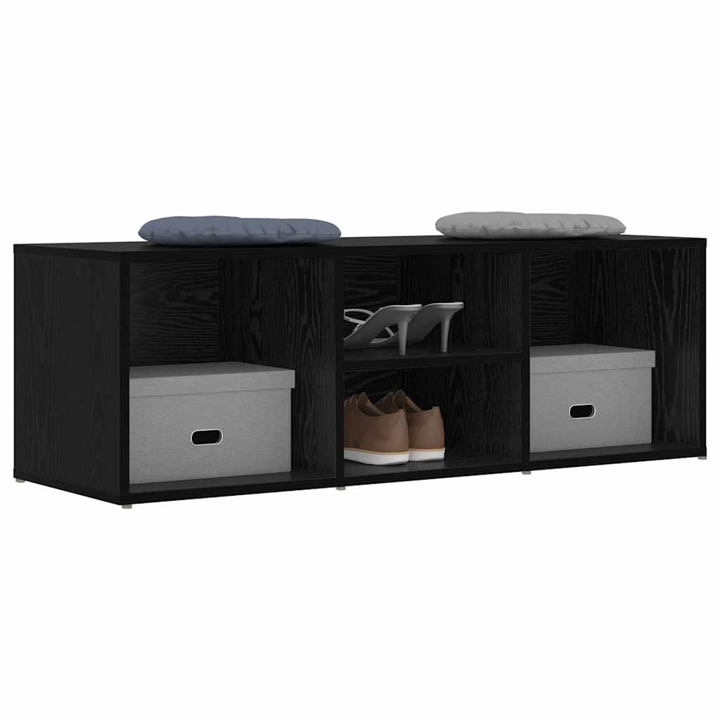 vidaXL Bancă de depozitare tapițată Stejar negru 102 x 35 x 35 cm vidaXL Bancă de depozitare tapițată Stejar negru 102 x 35 x 35 cm