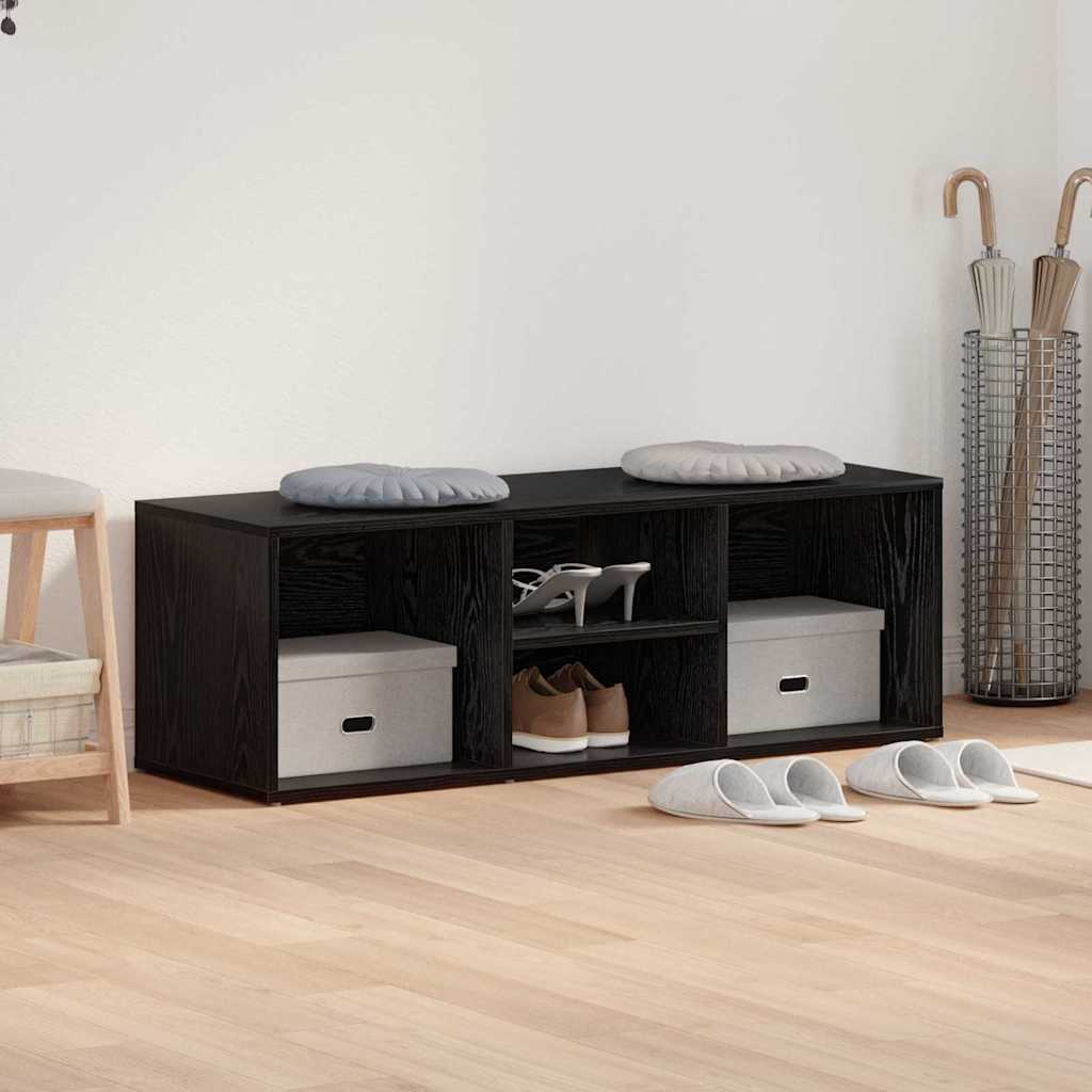 vidaXL Bancă de depozitare tapițată Stejar negru 102 x 35 x 35 cm vidaXL Bancă de depozitare tapițată Stejar negru 102 x 35 x 35 cm
