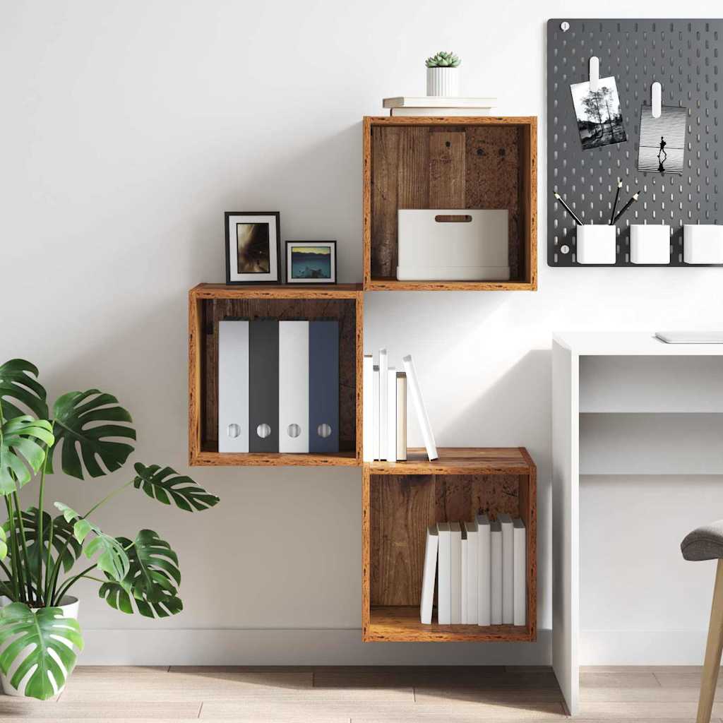 vidaXL Dulap de perete Lemn vechi 37 x 37 x 37 cm Lemn compozit