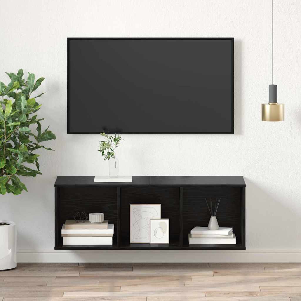 vidaXL Set comodă TV Stejar Negru 37 x 37 x 107 cm Lemn compozit