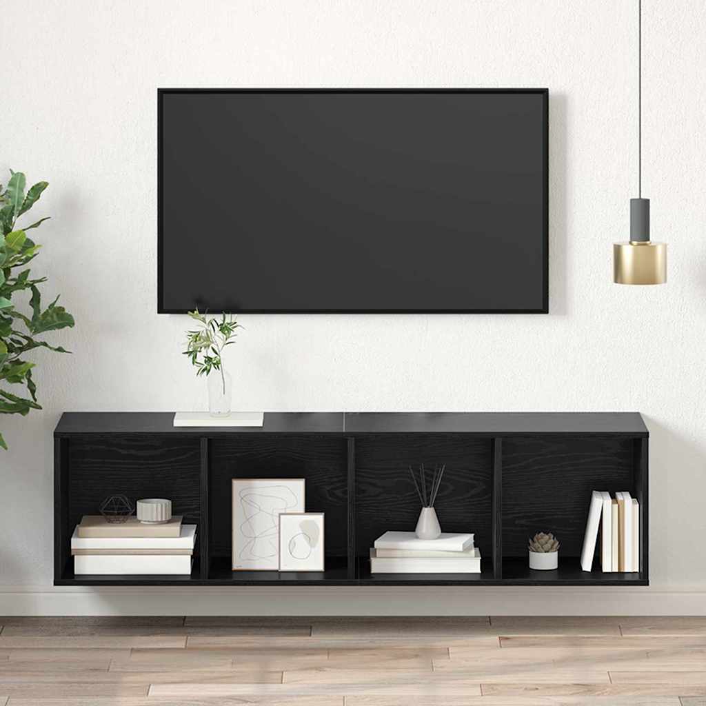 vidaXL Cabinet TV Stejar negru 37 x 37 x 142.5 cm Lemn compozit vidaXL Cabinet TV Stejar negru 37 x 37 x 142.5 cm Lemn compozit