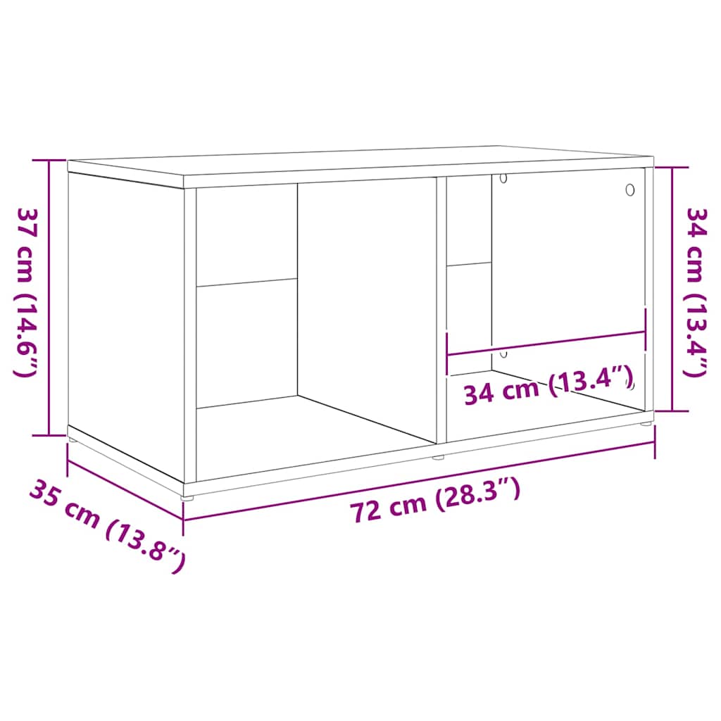 vidaXL Cabinet TV cu depozitare stejar artizanal Lemn compozit vidaXL Cabinet TV cu depozitare stejar artizanal Lemn compozit