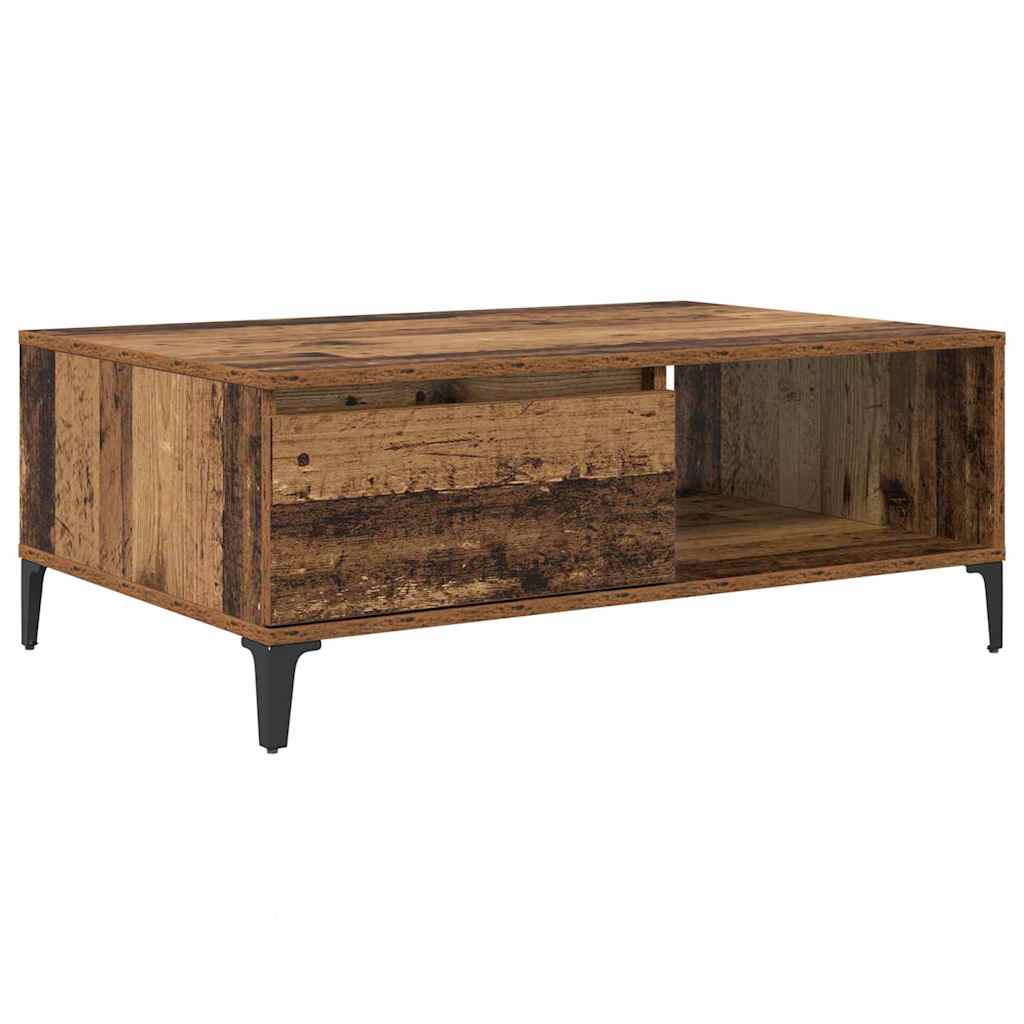 vidaXL Masă de cafea cu raft Lemn vechi 90 x 60 x 35 cm Lemn compozit vidaXL Masă de cafea cu raft Lemn vechi 90 x 60 x 35 cm Lemn compozit