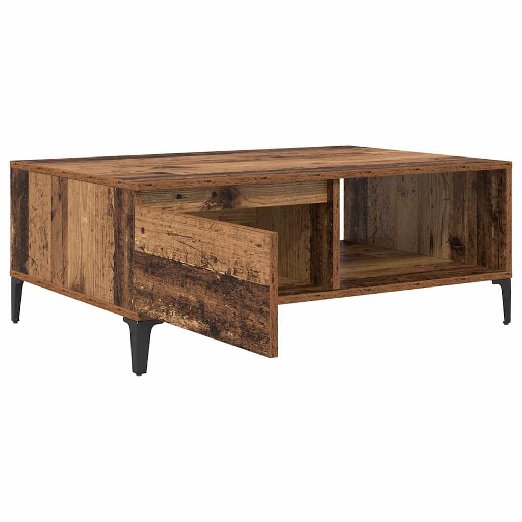 vidaXL Masă de cafea cu raft Lemn vechi 90 x 60 x 35 cm Lemn compozit vidaXL Masă de cafea cu raft Lemn vechi 90 x 60 x 35 cm Lemn compozit
