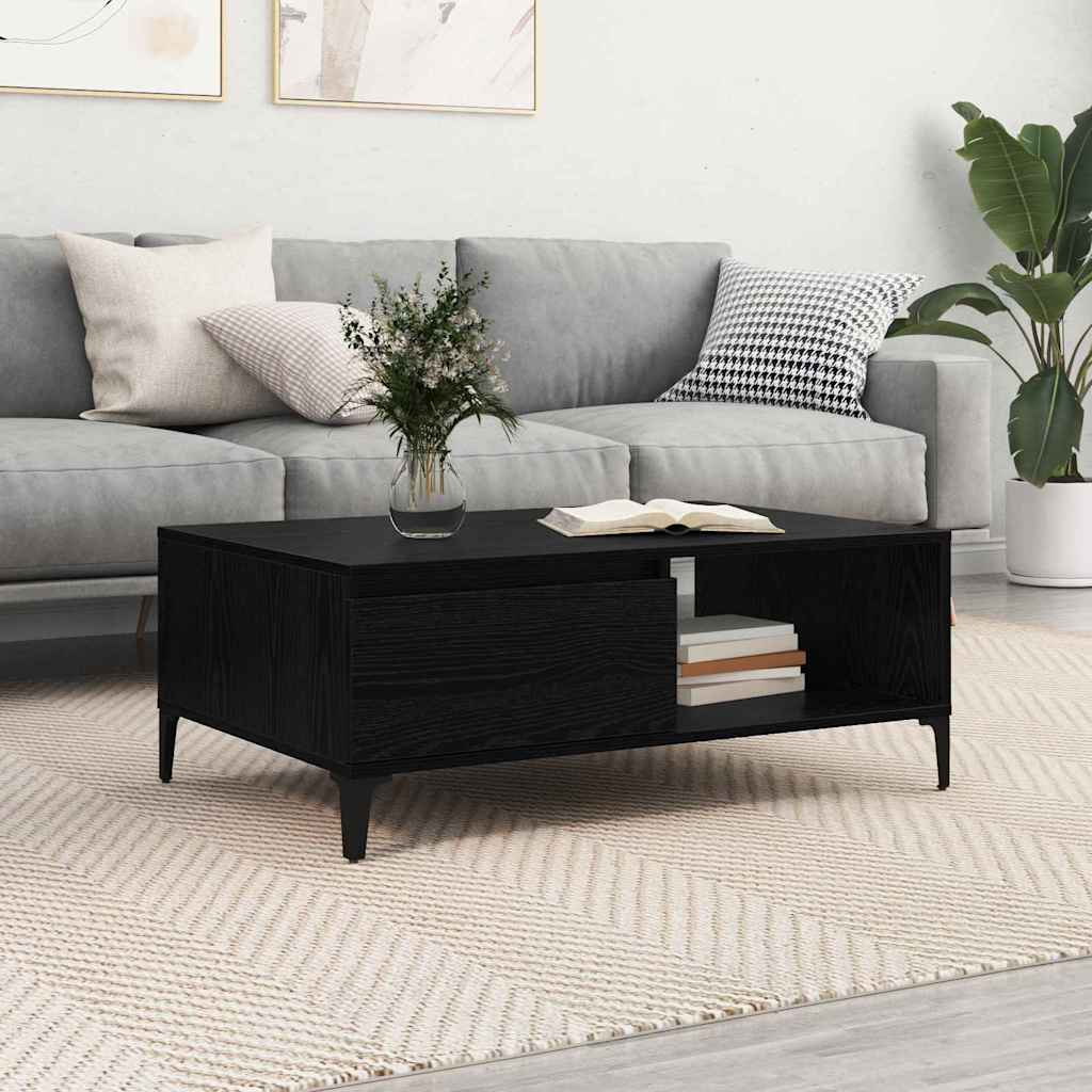 vidaXL Masă de cafea Stejar negru 90 x 60 x 35 cm Lemn compozit vidaXL Masă de cafea Stejar negru 90 x 60 x 35 cm Lemn compozit
