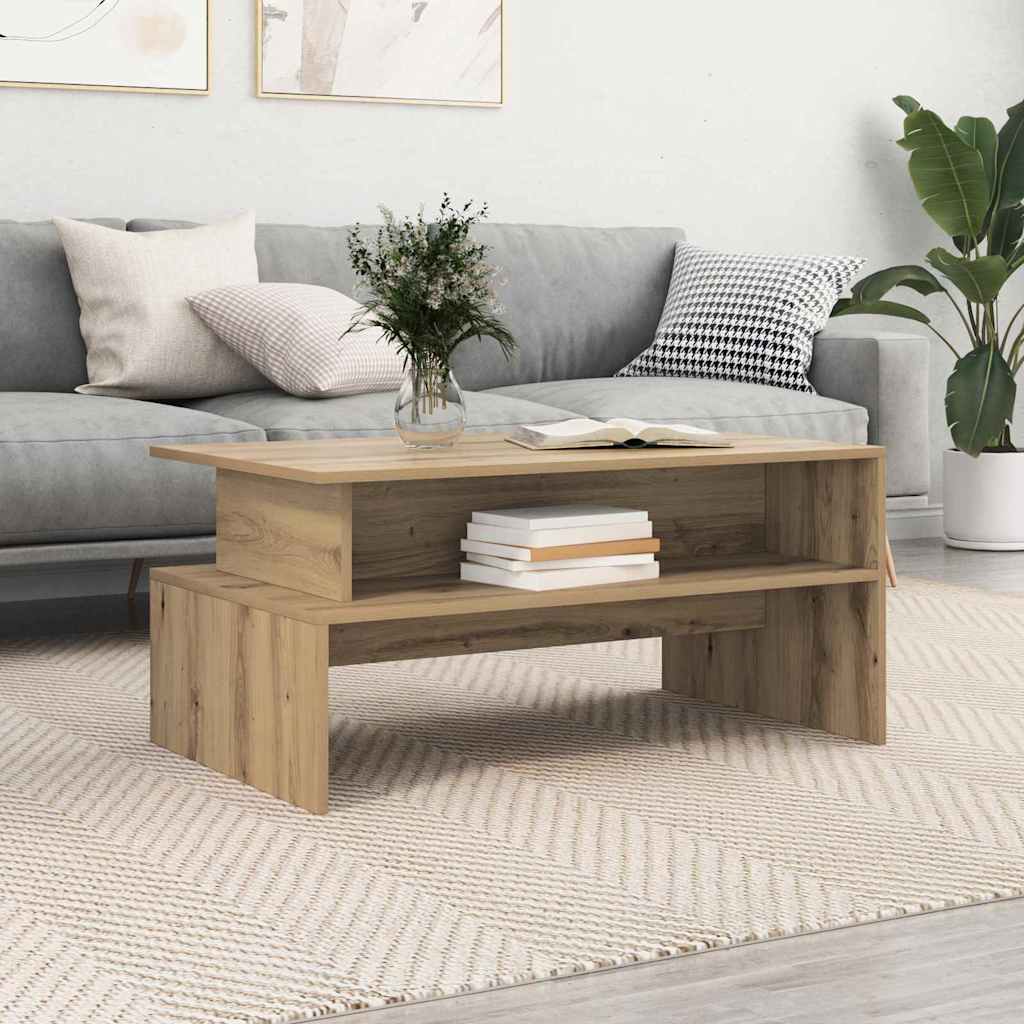 vidaXL Masă de cafea stejar artizanal 90 x 55 x 42.5 cm Lemn compozit vidaXL Masă de cafea stejar artizanal 90 x 55 x 42.5 cm Lemn compozit