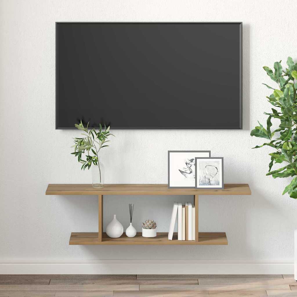vidaXL Cabinet TV cu raft cu depozitare Maro 103 x 30 x 26.5 cm Lemn compozit vidaXL Cabinet TV cu raft cu depozitare Maro 103 x 30 x 26.5 cm Lemn compozit