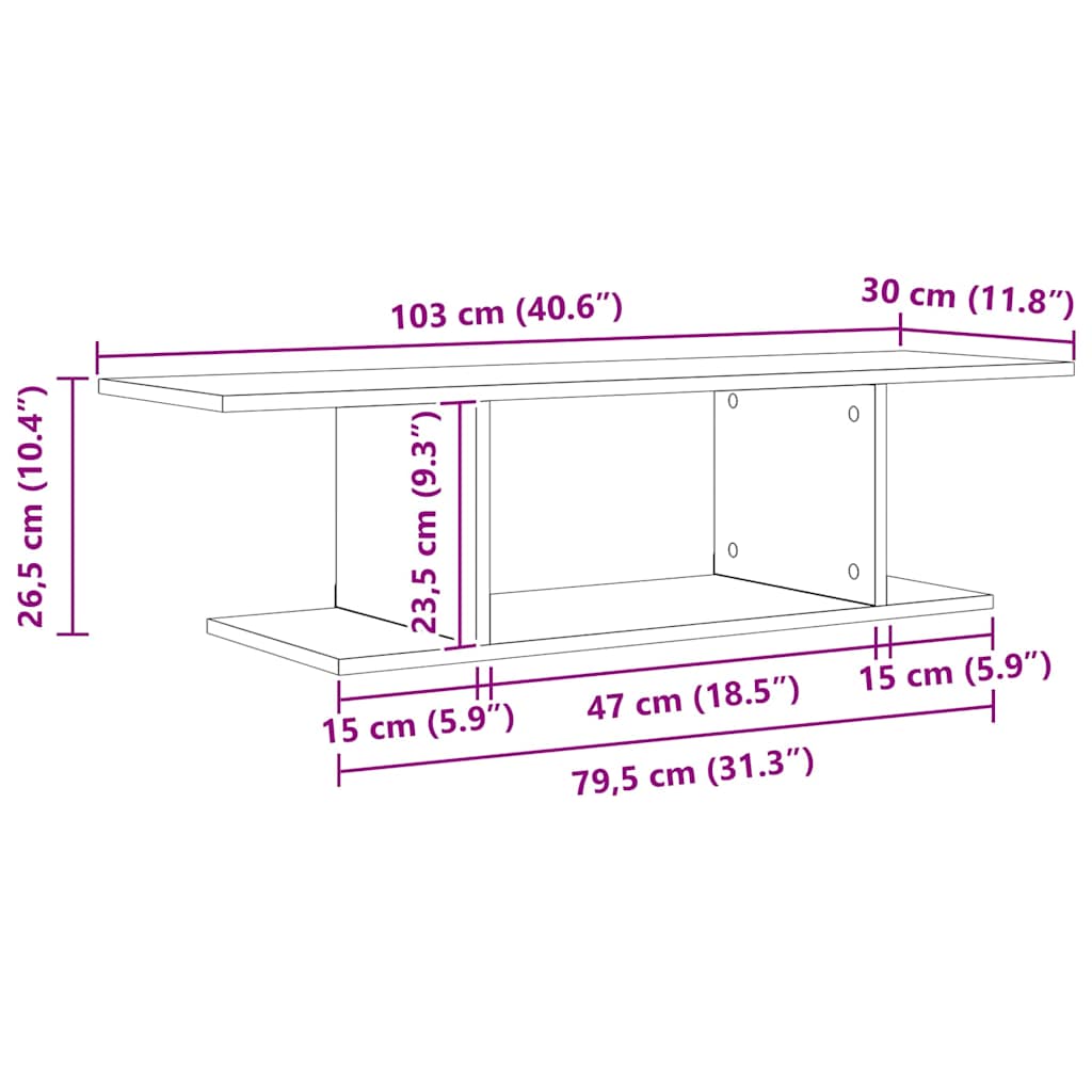 vidaXL Cabinet TV cu raft cu depozitare Maro 103 x 30 x 26.5 cm Lemn compozit vidaXL Cabinet TV cu raft cu depozitare Maro 103 x 30 x 26.5 cm Lemn compozit