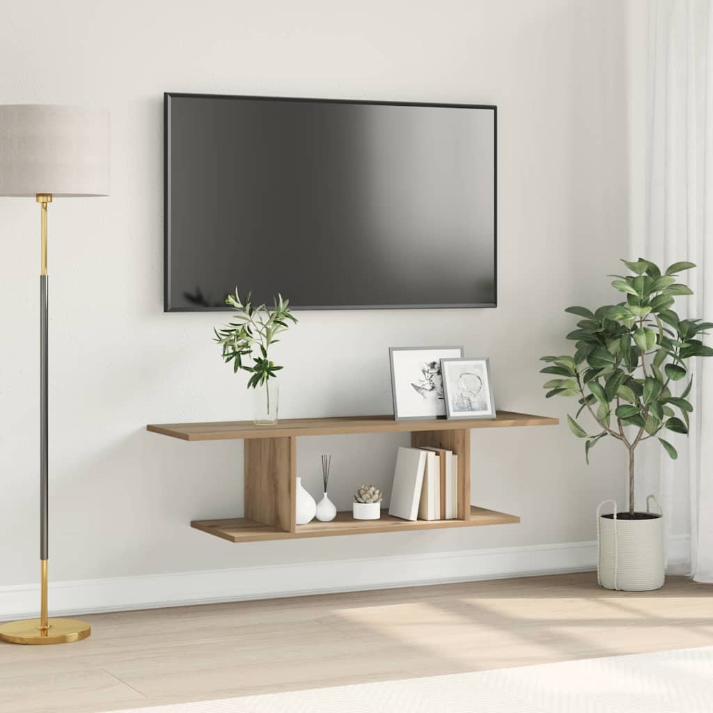 vidaXL Cabinet TV cu raft cu depozitare Maro 103 x 30 x 26.5 cm Lemn compozit vidaXL Cabinet TV cu raft cu depozitare Maro 103 x 30 x 26.5 cm Lemn compozit