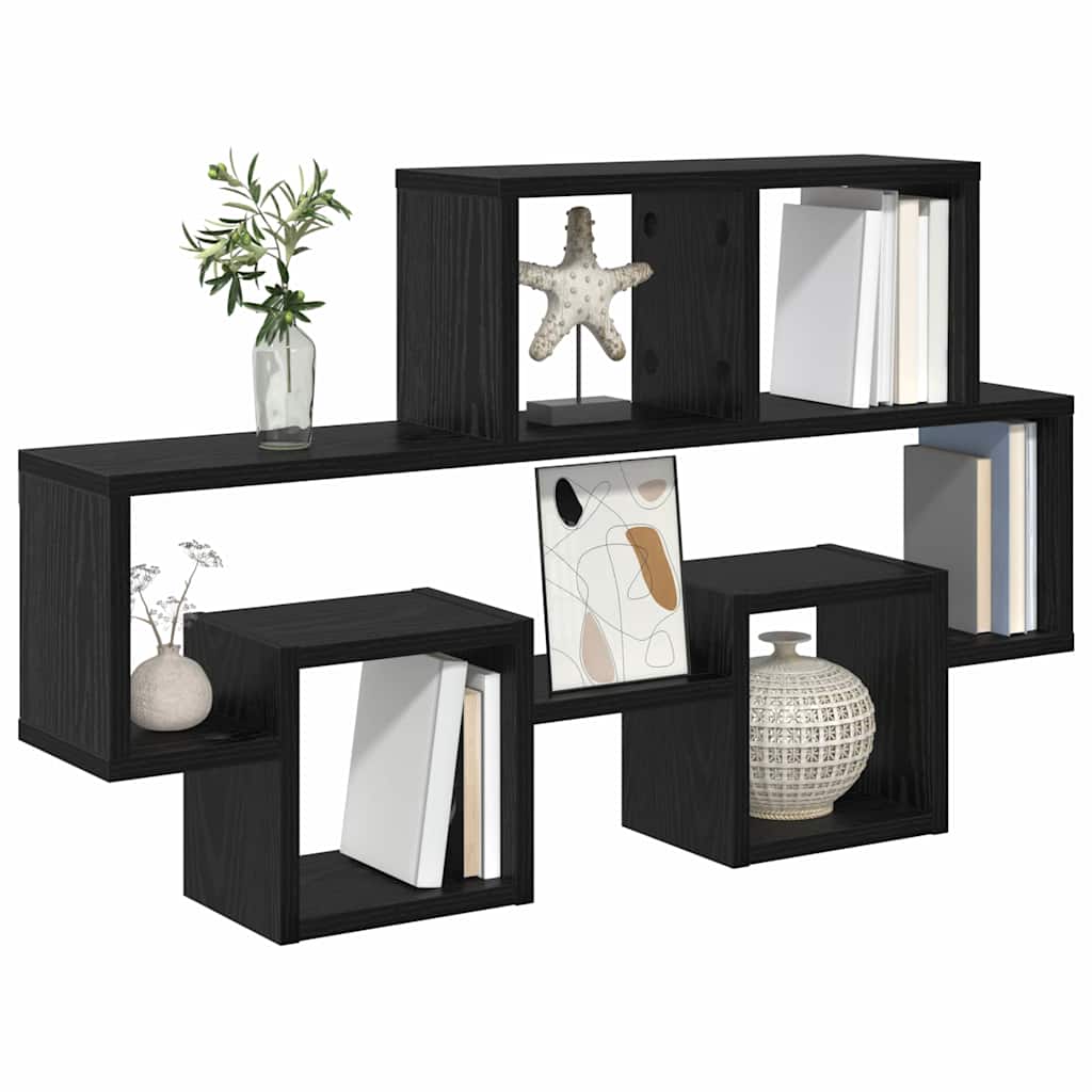 vidaXL Raft de perete Stejar negru 82 x 15 x 51 cm Lemn compozit