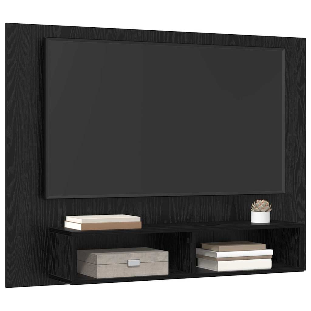 vidaXL Dulap pentru TV pe Perete Stejar negru 120 x 23.5 x 90 cm
