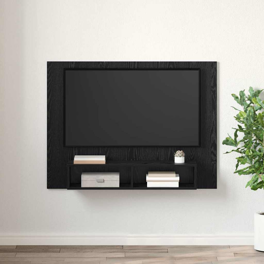 vidaXL Dulap pentru TV pe Perete Stejar negru 120 x 23.5 x 90 cm