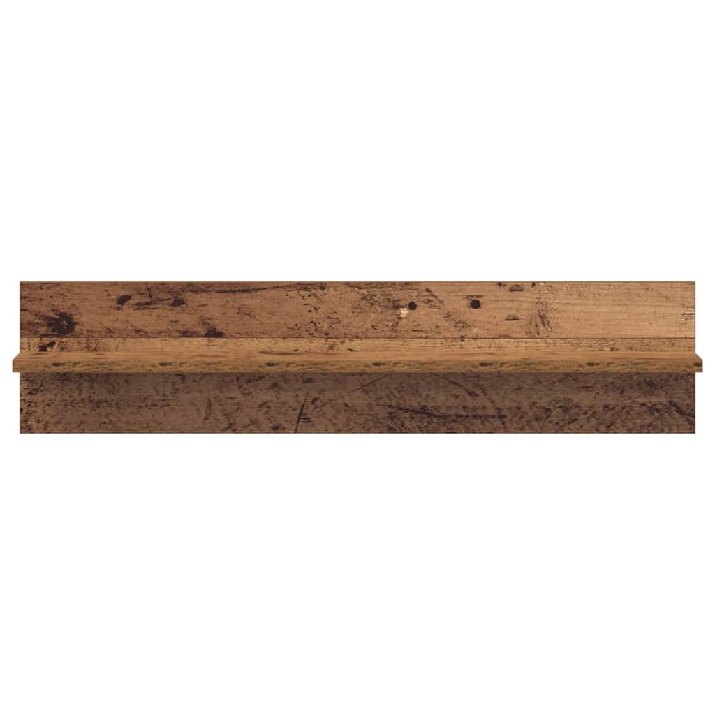 vidaXL Șemele de perete cu raft 2 pcs Lemn vechi 80 x 11.5 x 18 cm