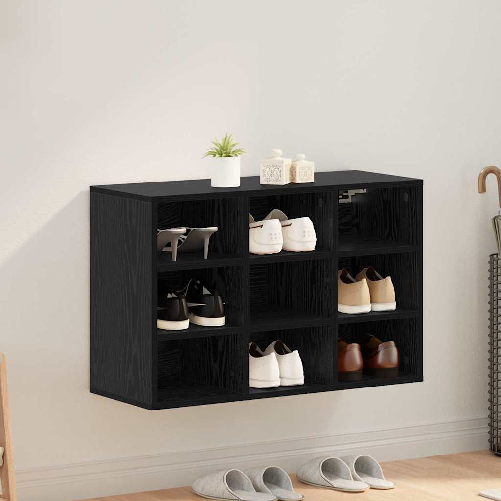vidaXL Dulap pentru pantofi Stejar negru 103x30x51 cm Lemn compozit vidaXL Dulap pentru pantofi Stejar negru 103x30x51 cm Lemn compozit