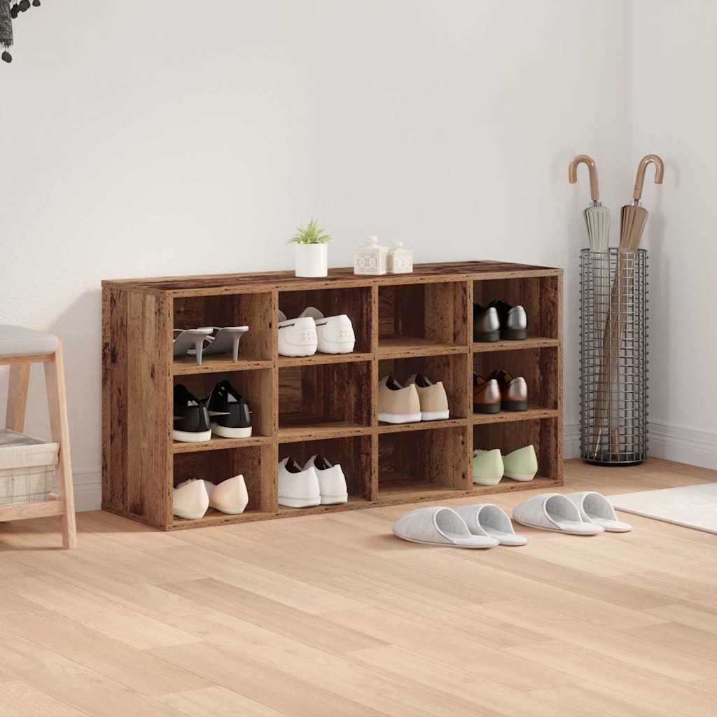 vidaXL Dulap pentru pantofi Lemn vechi 103x30x51 cm Lemn compozit vidaXL Dulap pentru pantofi Lemn vechi 103x30x51 cm Lemn compozit