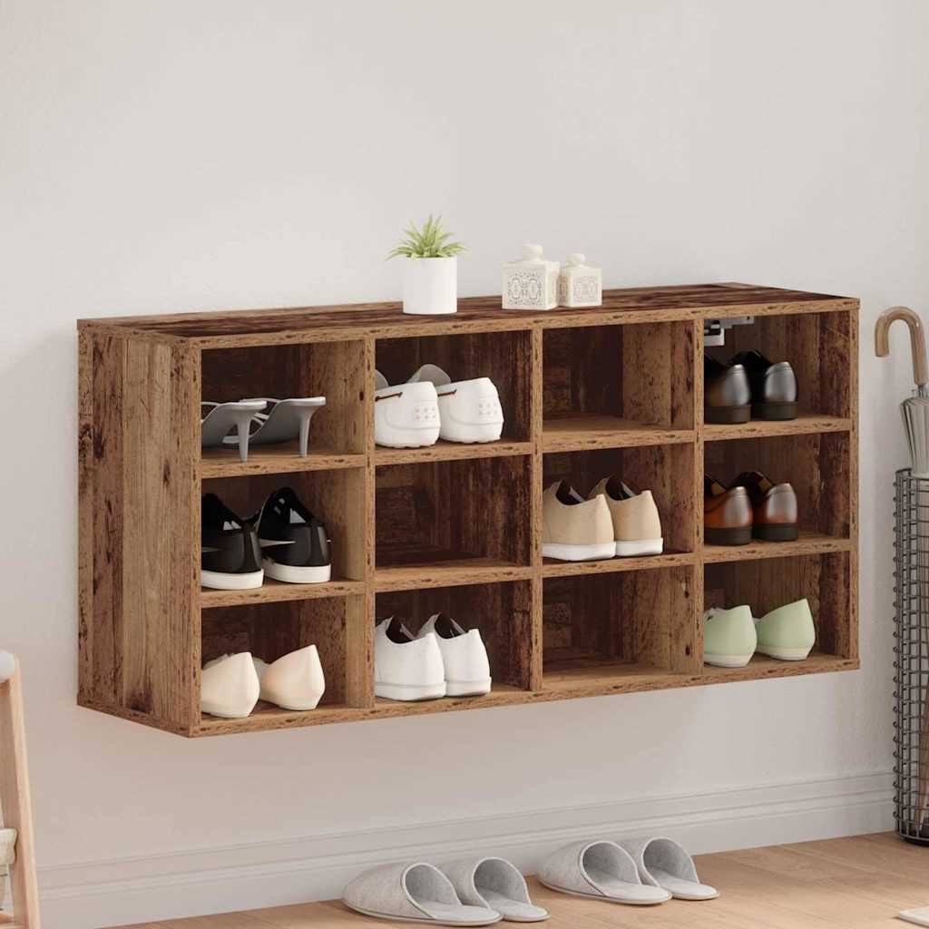 vidaXL Dulap pentru pantofi Lemn vechi 103x30x51 cm Lemn compozit vidaXL Dulap pentru pantofi Lemn vechi 103x30x51 cm Lemn compozit
