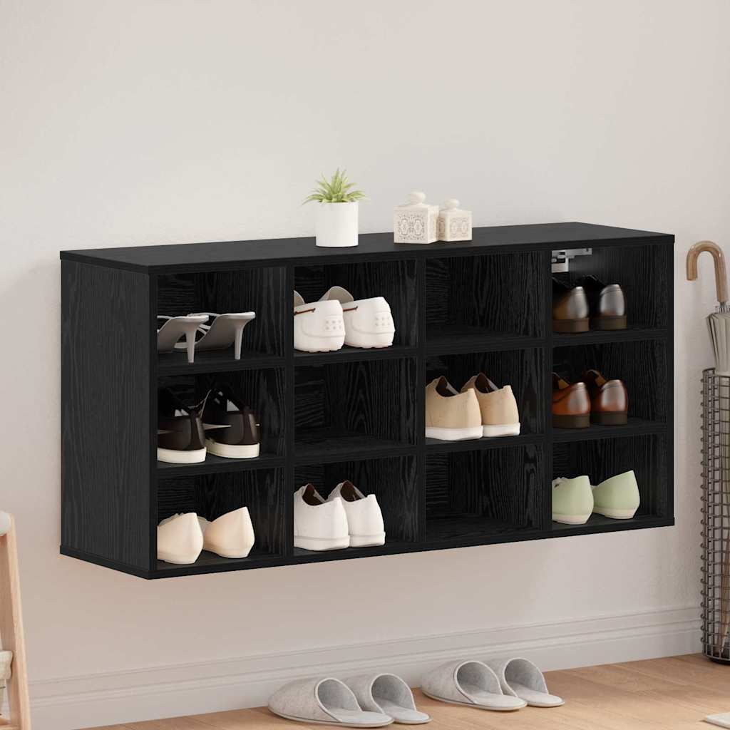 vidaXL Dulap pentru pantofi Stejar negru 103x30x51 cm Lemn compozit vidaXL Dulap pentru pantofi Stejar negru 103x30x51 cm Lemn compozit