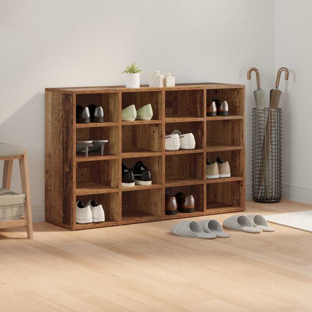 vidaXL Dulap pentru pantofi Lemn vechi 103x30x51 cm Lemn compozit vidaXL Dulap pentru pantofi Lemn vechi 103x30x51 cm Lemn compozit