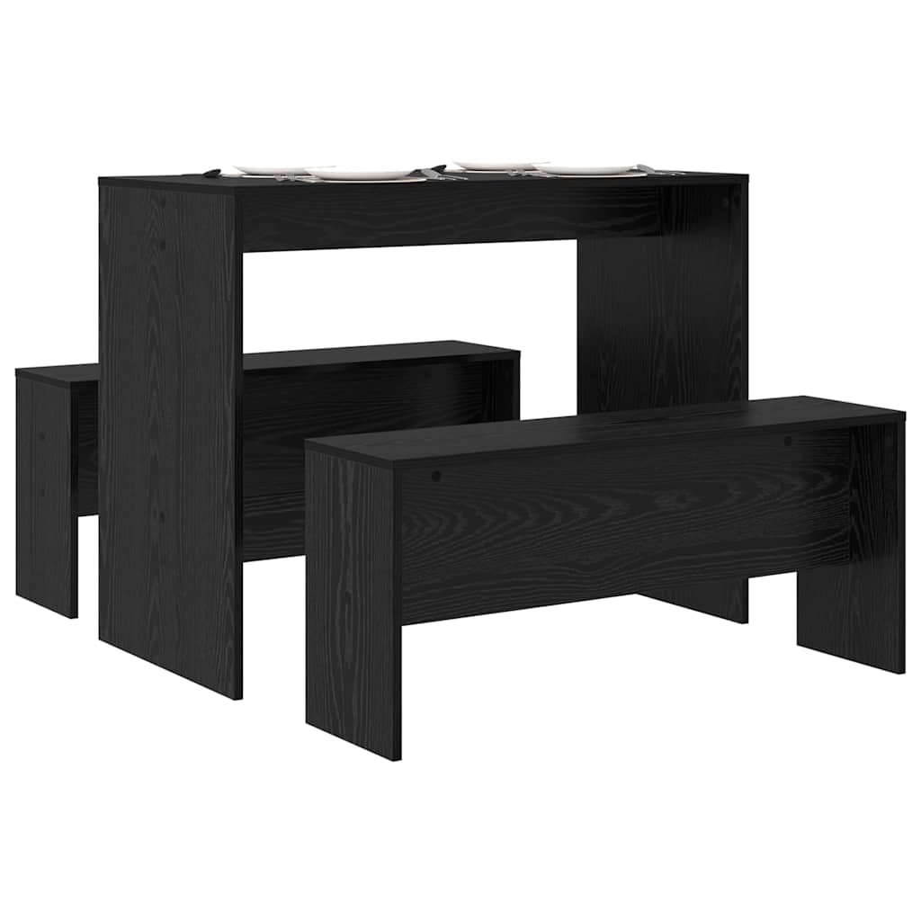 vidaXL Set de dining 2 pcs Stejar negru 97 x 47 x 75 cm Lemn compozit