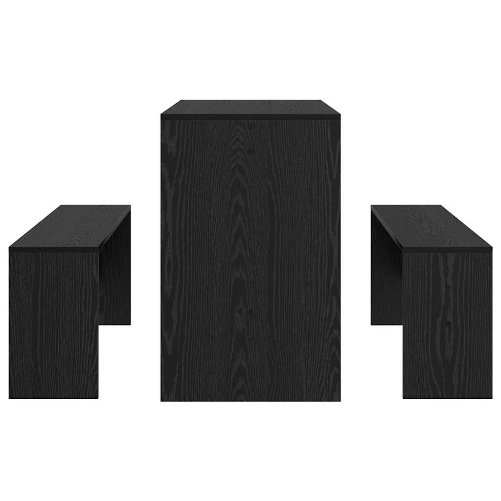 vidaXL Set de dining 2 pcs Stejar negru 97 x 47 x 75 cm Lemn compozit