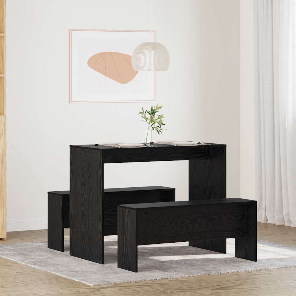 vidaXL Set de dining 2 pcs Stejar negru 97 x 47 x 75 cm Lemn compozit