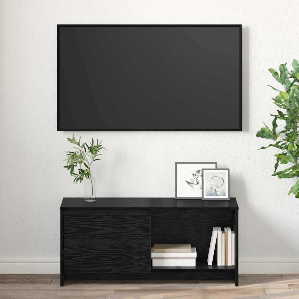 vidaXL Support TV Stejar negru Lemn compozit