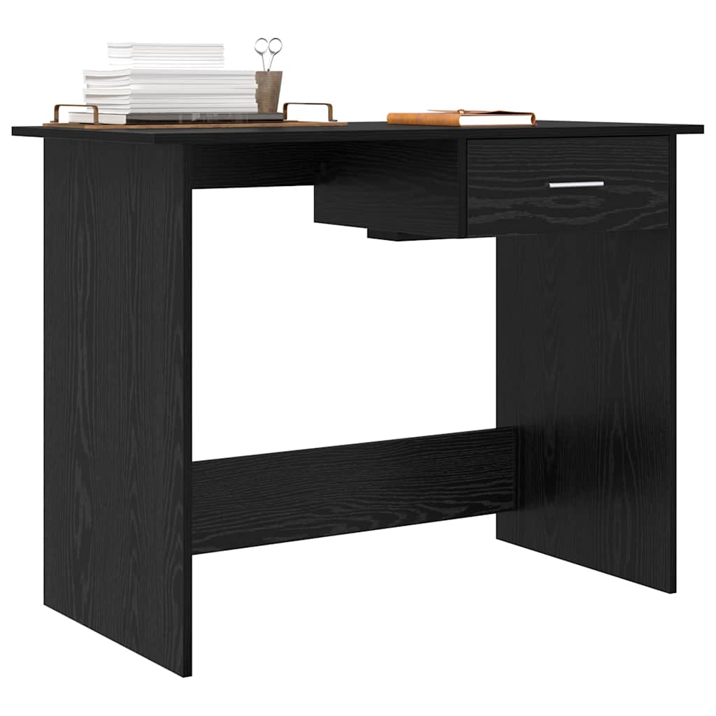 vidaXL Birou cu sertar Stejar negru 100 x 50 x 76 cm Lemn compozit vidaXL Birou cu sertar Stejar negru 100 x 50 x 76 cm Lemn compozit