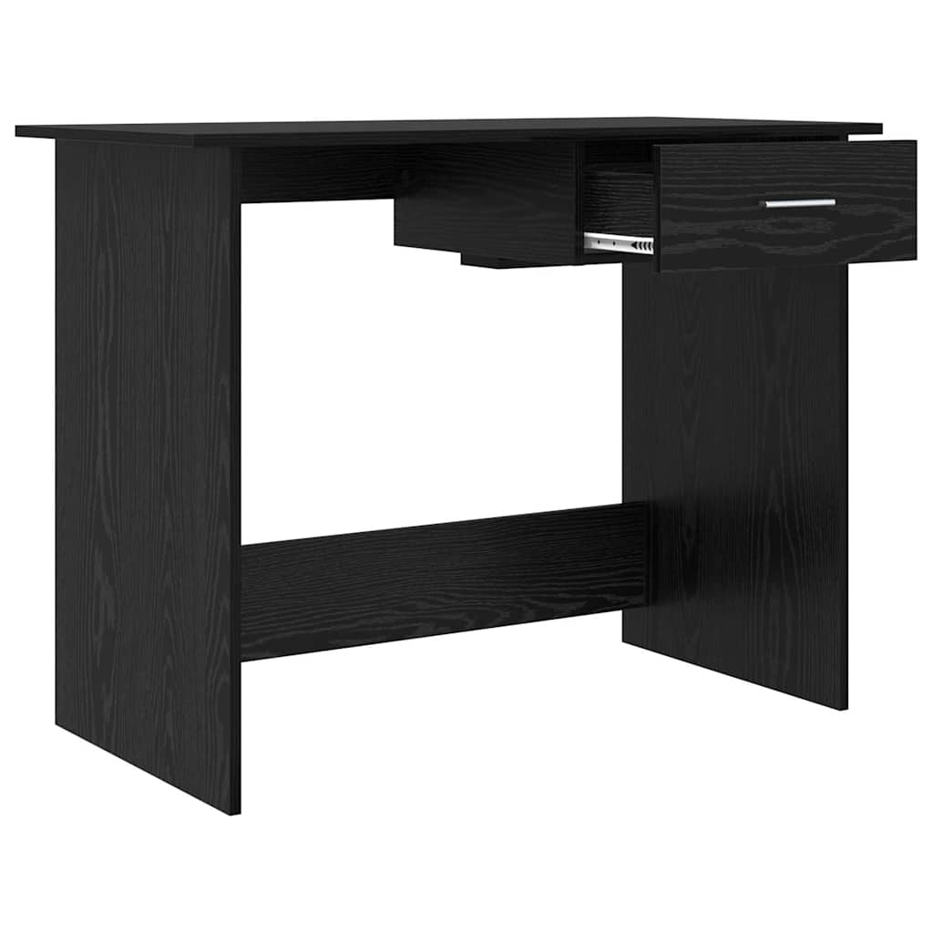 vidaXL Birou cu sertar Stejar negru 100 x 50 x 76 cm Lemn compozit vidaXL Birou cu sertar Stejar negru 100 x 50 x 76 cm Lemn compozit