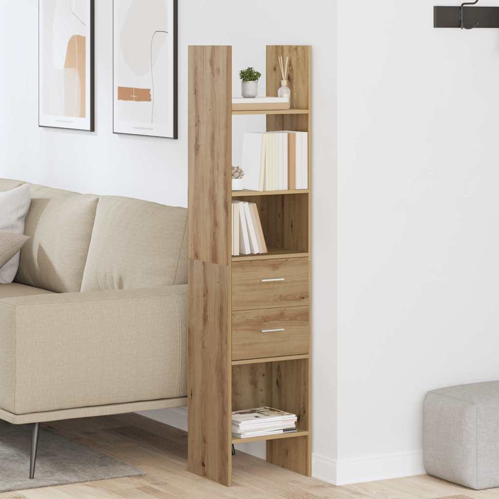 vidaXL Dulap pentru cărți stejar artizanal 40 x 35 x 180 cm vidaXL Dulap pentru cărți stejar artizanal 40 x 35 x 180 cm