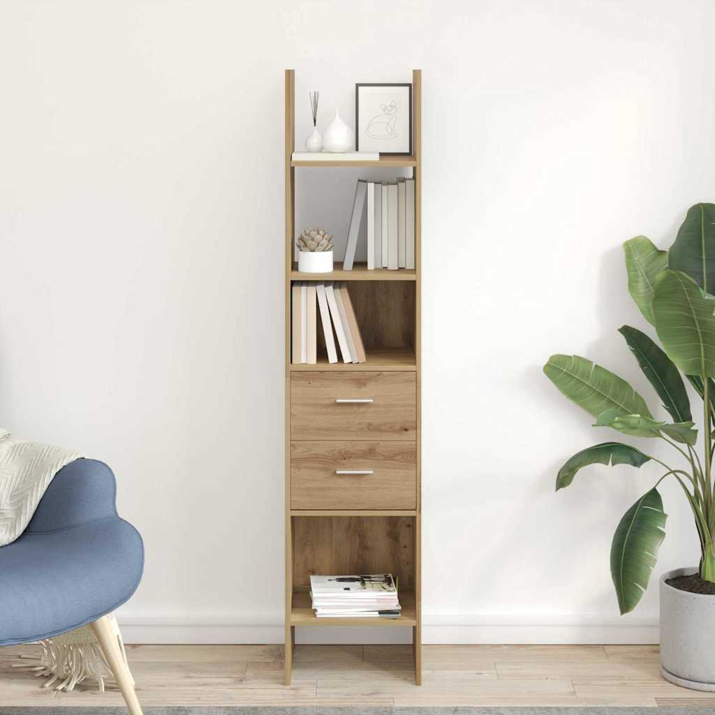 vidaXL Dulap pentru cărți stejar artizanal 40 x 35 x 180 cm vidaXL Dulap pentru cărți stejar artizanal 40 x 35 x 180 cm