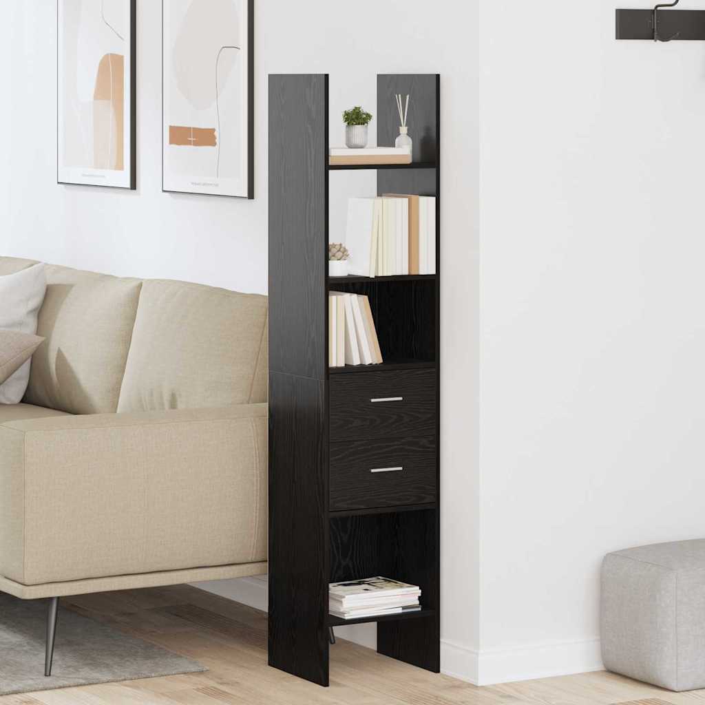 vidaXL Dulap pentru cărți Stejar negru 40 x 35 x 180 cm Lemn compozit vidaXL Dulap pentru cărți Stejar negru 40 x 35 x 180 cm Lemn compozit