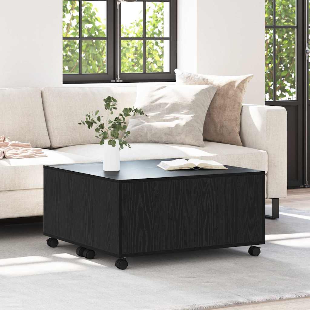 vidaXL Masă de cafea Stejar negru 75 x 75 x 38 cm Lemn compozit vidaXL Masă de cafea Stejar negru 75 x 75 x 38 cm Lemn compozit