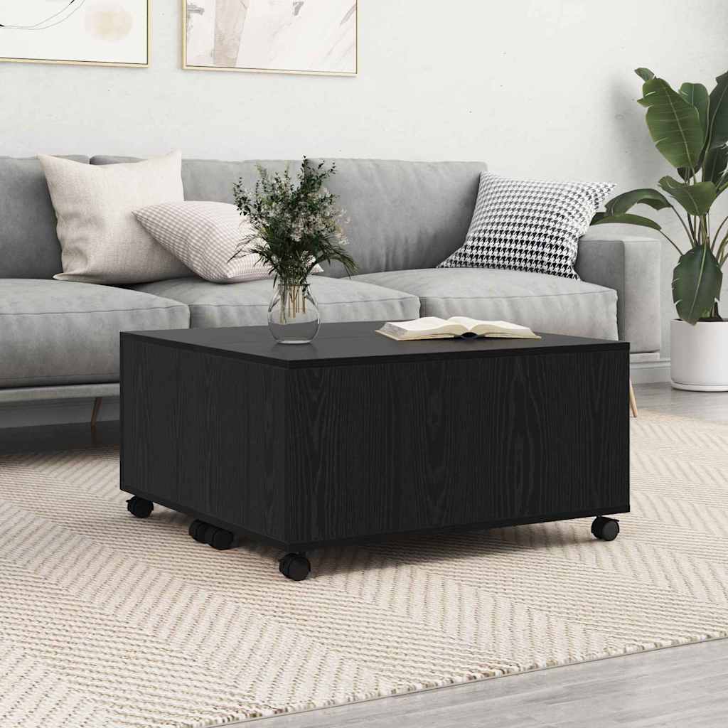 vidaXL Masă de cafea Stejar negru 75 x 75 x 38 cm Lemn compozit vidaXL Masă de cafea Stejar negru 75 x 75 x 38 cm Lemn compozit