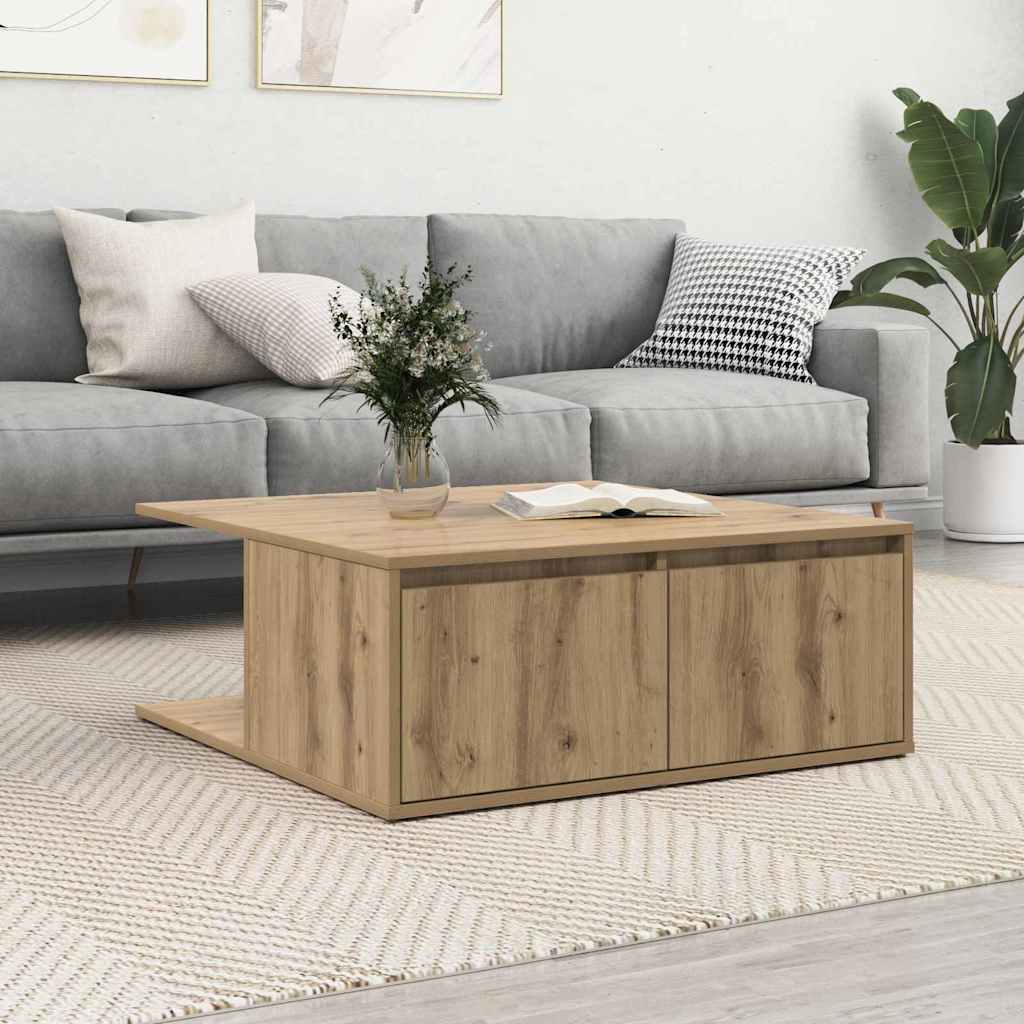 vidaXL Masă de cafea stejar artizanal 80 x 80 x 31 cm Lemn compozit vidaXL Masă de cafea stejar artizanal 80 x 80 x 31 cm Lemn compozit