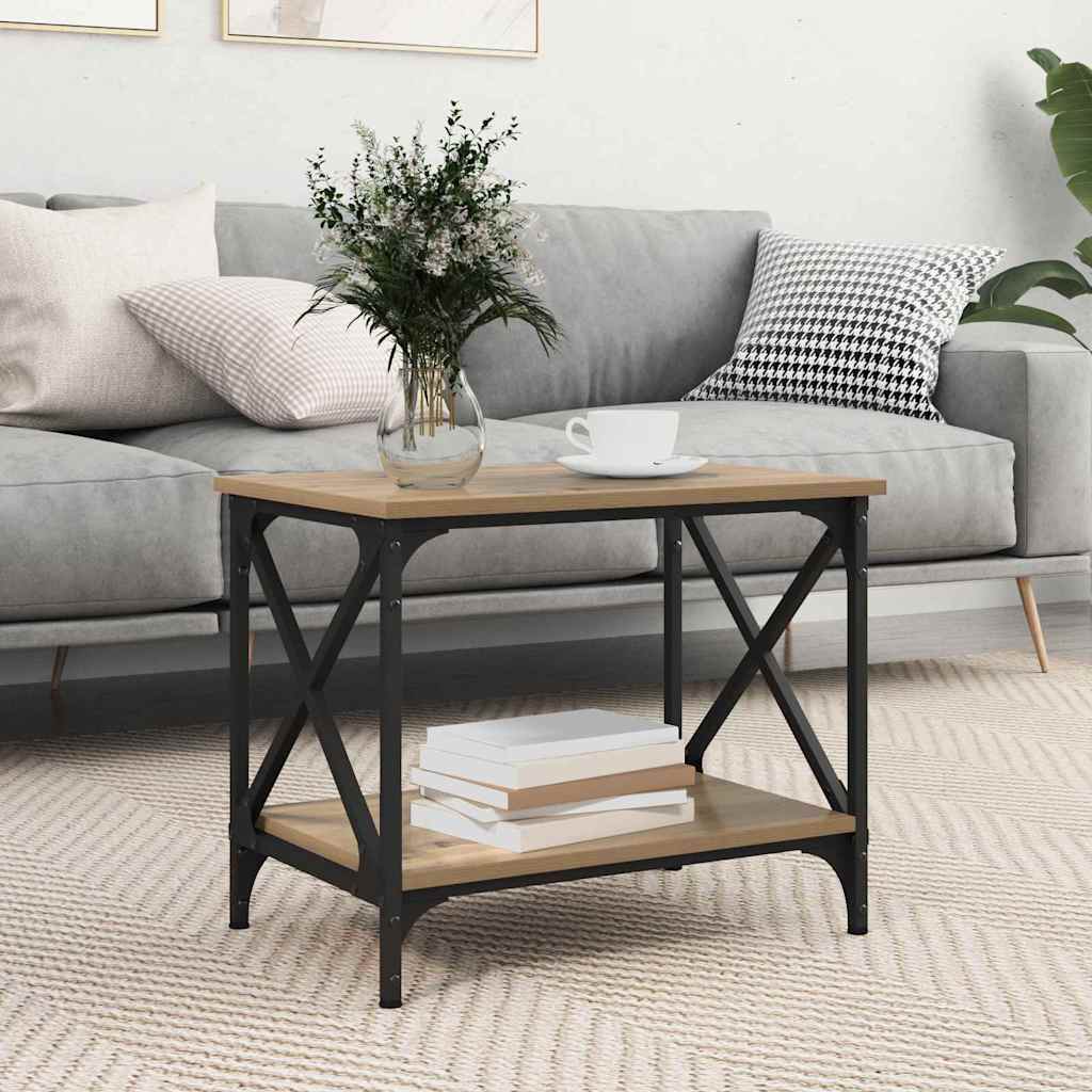 vidaXL Masă laterală stejar artizanal 55 x 38 x 45 cm Lemn compozit vidaXL Masă laterală stejar artizanal 55 x 38 x 45 cm Lemn compozit