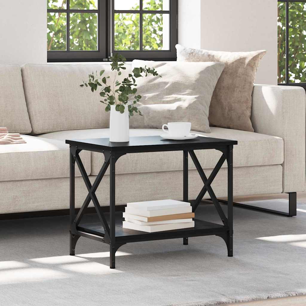 vidaXL Masă laterală Stejar negru 55 x 38 x 45 cm Lemn compozit vidaXL Masă laterală Stejar negru 55 x 38 x 45 cm Lemn compozit