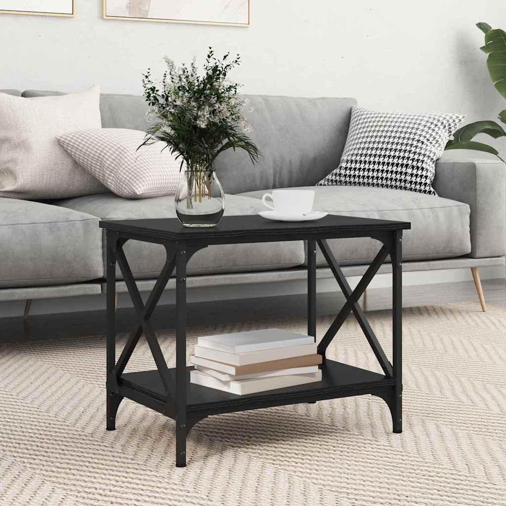 vidaXL Masă laterală Stejar negru 55 x 38 x 45 cm Lemn compozit vidaXL Masă laterală Stejar negru 55 x 38 x 45 cm Lemn compozit