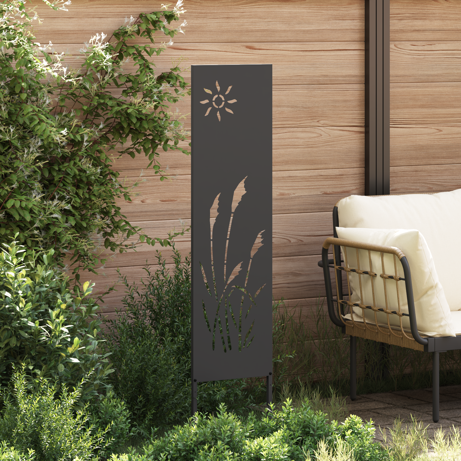 vidaXL Panou Decorativ de Grădină Negru 32 x 140 cm vidaXL Panou Decorativ de Grădină Negru 32 x 140 cm