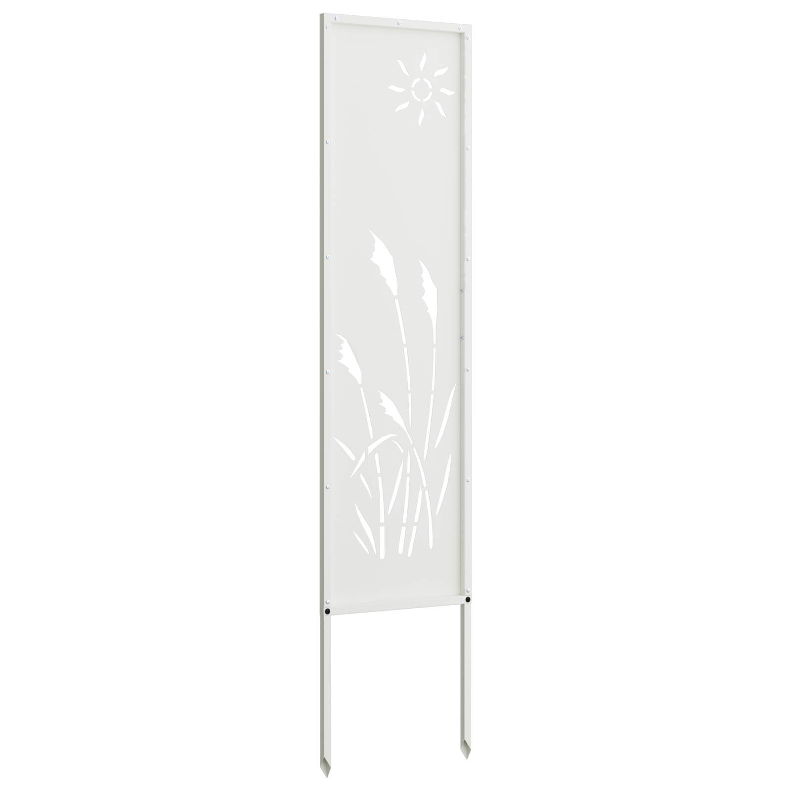 vidaXL Panou Decorativ de Grădină Alb 32 x 140 cm Oțel laminat la rece