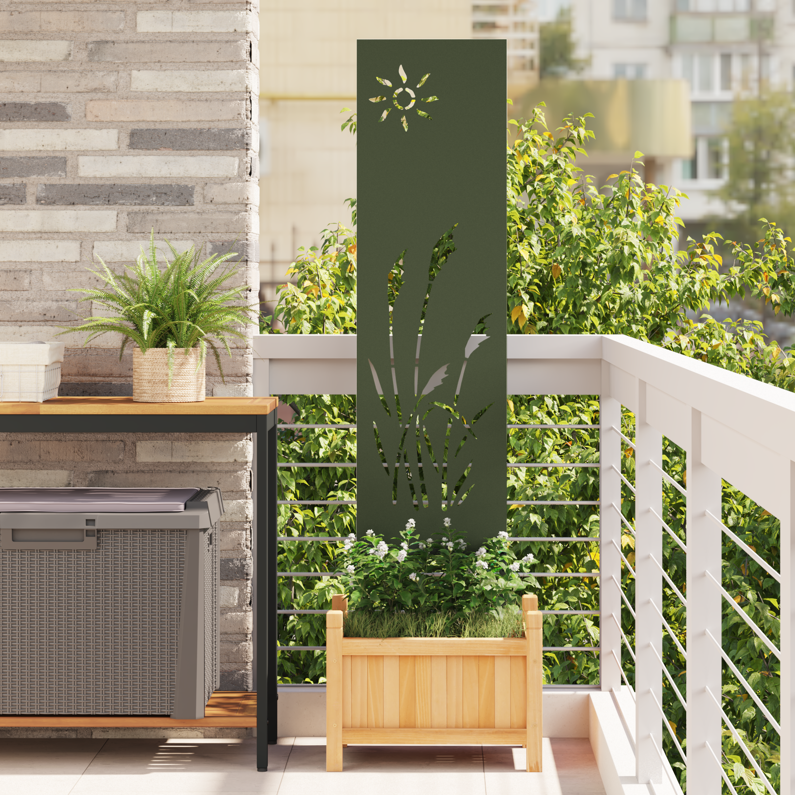 vidaXL Panou Decorativ de Grădină Verde oliv 32 x 140 cm vidaXL Panou Decorativ de Grădină Verde oliv 32 x 140 cm