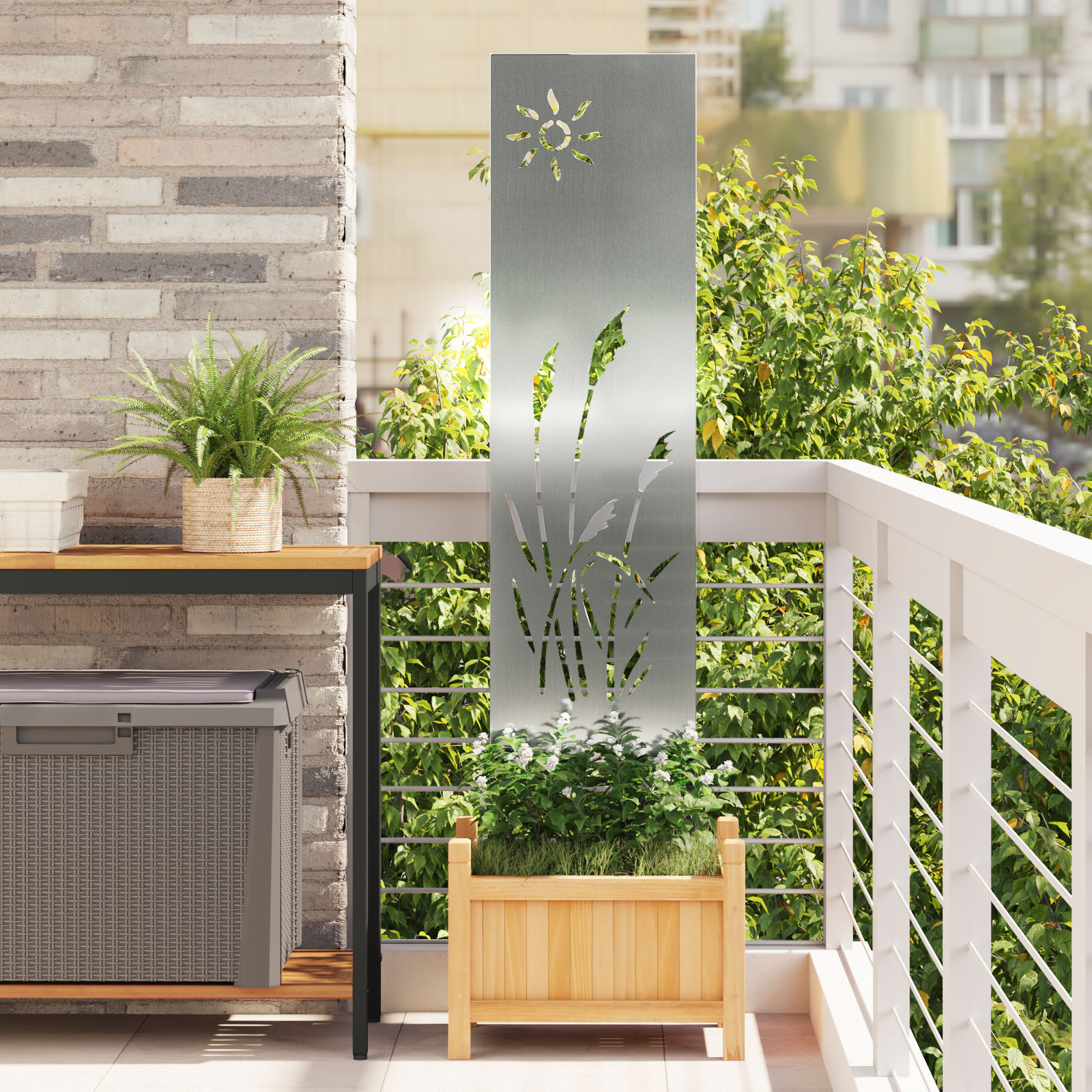vidaXL Panou Decorativ de Grădină Argintiu 32 x 140 cm Oțel galvanizat vidaXL Panou Decorativ de Grădină Argintiu 32 x 140 cm Oțel galvanizat