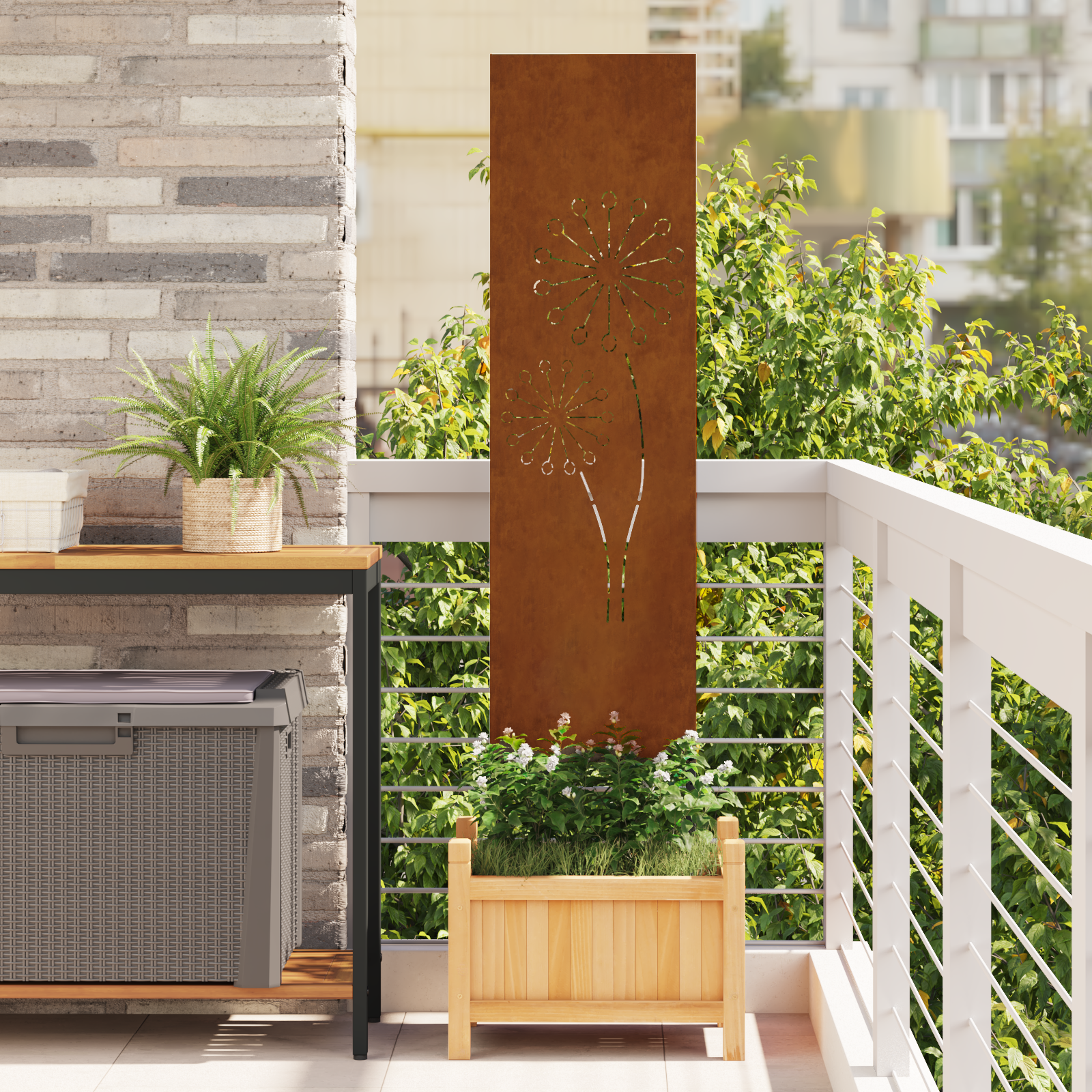 vidaXL Panou Decorativ de Grădină Ruginit 32 x 140 cm vidaXL Panou Decorativ de Grădină Ruginit 32 x 140 cm