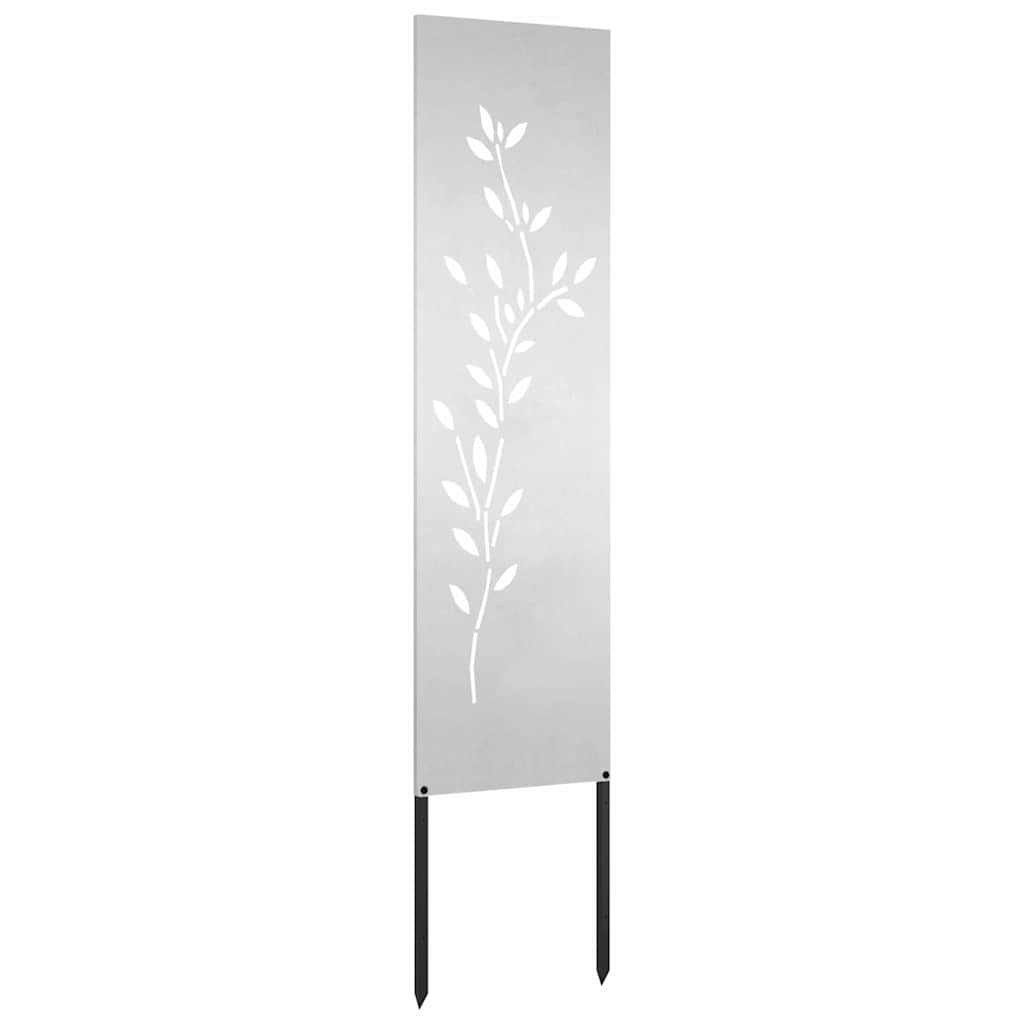 vidaXL Panou Decorativ de Grădină Argintiu 32 x 140 cm Oțel inoxidabil