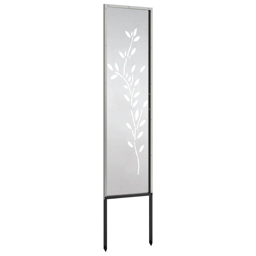 vidaXL Panou Decorativ de Grădină Argintiu 32 x 140 cm Oțel inoxidabil