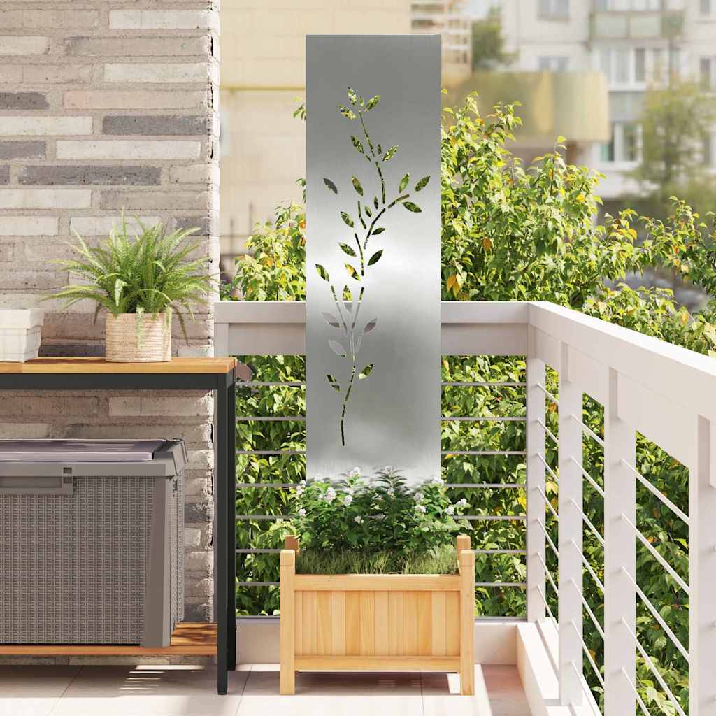 vidaXL Panou Decorativ de Grădină Argintiu 32 x 140 cm Oțel galvanizat vidaXL Panou Decorativ de Grădină Argintiu 32 x 140 cm Oțel galvanizat