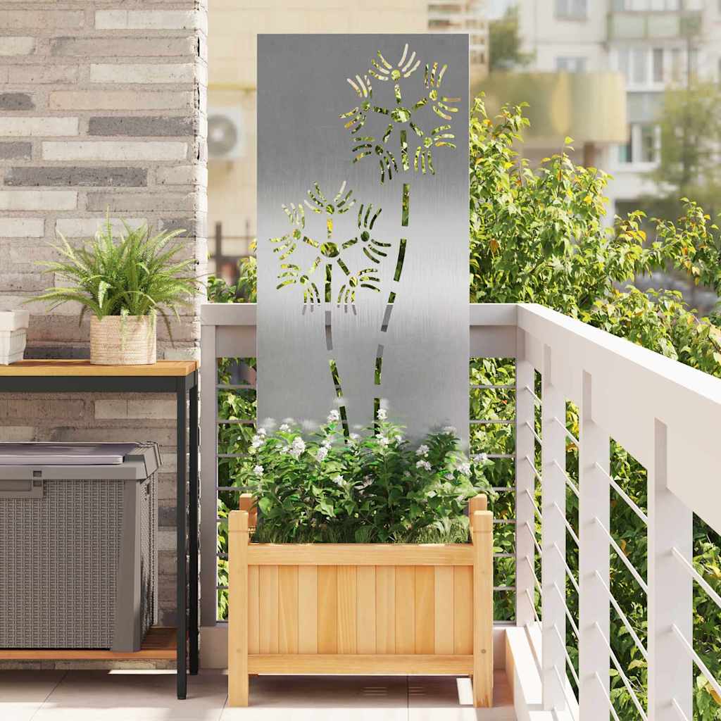 vidaXL Panou Decorativ de Grădină Argintiu 50 x 140 cm Oțel inoxidabil vidaXL Panou Decorativ de Grădină Argintiu 50 x 140 cm Oțel inoxidabil