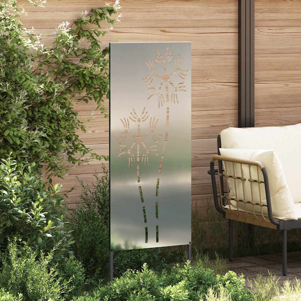 vidaXL Panou Decorativ de Grădină Argintiu 50 x 140 cm Oțel galvanizat vidaXL Panou Decorativ de Grădină Argintiu 50 x 140 cm Oțel galvanizat